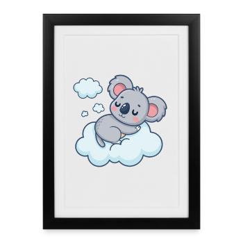 Sleepy Koala Cloud - Framed poster (27 × 37 cm) - black - Front