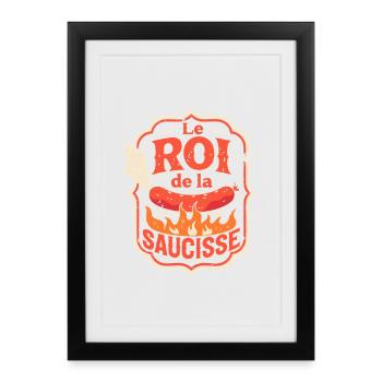 Roi de la Saucisse - Affiche encadrée (27 × 37 cm) - noir - Devant