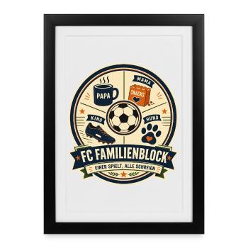 FC Familienblock - Gerahmtes Poster (27 × 37 cm) - Schwarz - Vorne