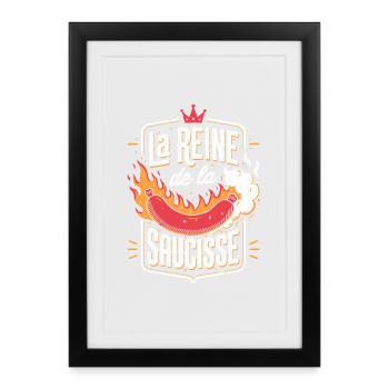 La Reine de la Saucisse - Affiche encadrée (27 × 37 cm) - noir - Devant