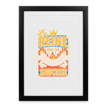 La Reine de la Saucisse Vintage - Affiche encadrée (27 × 37 cm) - noir - Devant