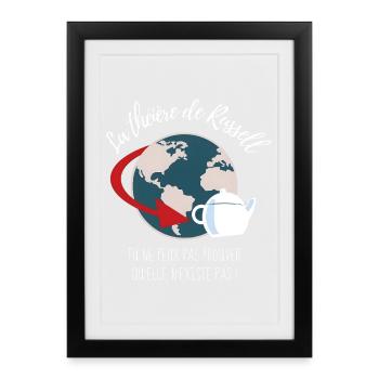 La théière de Russell (texte blanc) - Affiche encadrée (27 × 37 cm) - noir - Devant