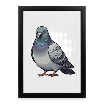 Pigeon pigeons pigeon fancier pigeon fancier - Framed poster (27 × 37 cm) - black - Front