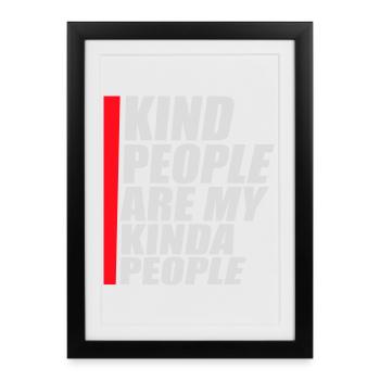 Les gens gentils sont mon genre de gentillesse - Affiche encadrée (27 × 37 cm) - noir - Devant