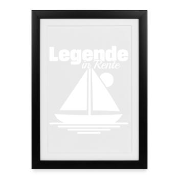 Endlich Rente Frei - Gerahmtes Poster (27 × 37 cm) - Schwarz - Vorne