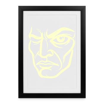 Abstract portrait "The Observer" - Framed poster (27 × 37 cm) - black - Front