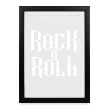 Rock & Roll Gothic Typography - Framed poster (27 × 37 cm) - black - Front