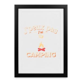 J'peux pas j'ai camping - Affiche encadrée (27 × 37 cm) - noir - Devant