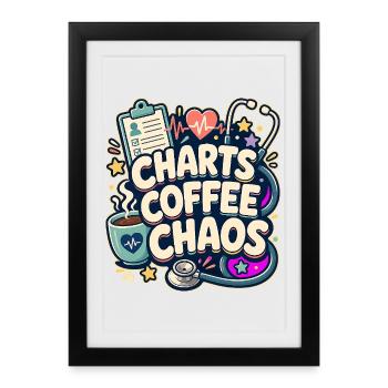 CHARTS COFFEE CHAOS Nap - Framed poster (27 × 37 cm) - black - Front
