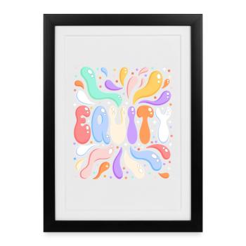 EQUITY Colorful Bubble and Splash Letters - Framed poster (27 × 37 cm) - black - Front