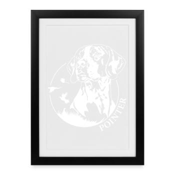Chiens de portrait pointer Chiens de chasse Chiens de chasse Wilsigns - Affiche encadrée (27 × 37 cm) - noir - Devant