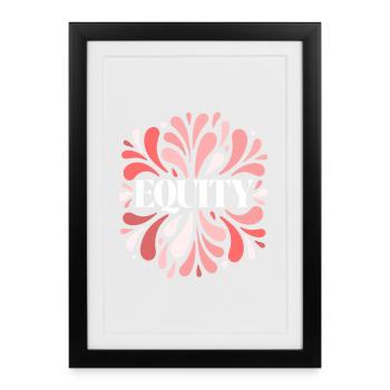 Floral Fairness Blast Red Patterns - Framed poster (27 × 37 cm) - black - Front