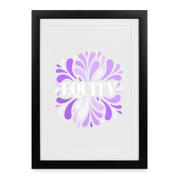Fairness Purple Burst Floral - Framed poster (27 × 37 cm) - black - Front