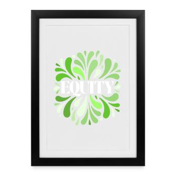 Equity Vert Élégance Circulaire - Affiche encadrée (27 × 37 cm) - noir - Devant