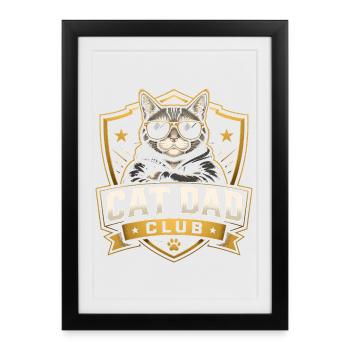 Club de Papa Chat – Daddies de Chat Daddies drôles pour hommes - Affiche encadrée (27 × 37 cm) - noir - Devant