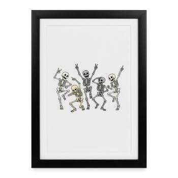 Dancing Skeletons Party - Framed poster (27 × 37 cm) - black - Front