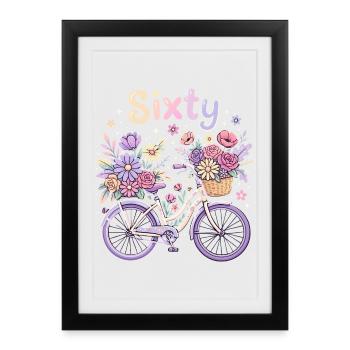 60e anniversaire du Vélo Floral de Soixante Fleurs - Affiche encadrée (27 × 37 cm) - noir - Devant