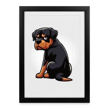 Rottweiler Propriétaire de Rottweiler Lovers - Affiche encadrée (27 × 37 cm) - noir - Devant