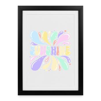 Sunshine Pastel et Éclats - Affiche encadrée (27 × 37 cm) - noir - Devant