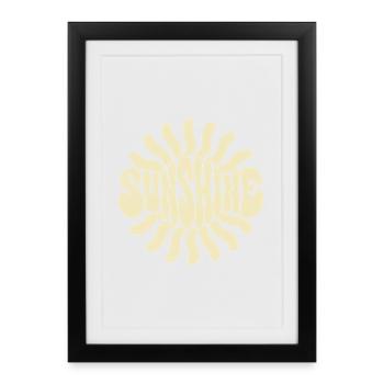 Soleil Psychedélique Rayons - Affiche encadrée (27 × 37 cm) - noir - Devant
