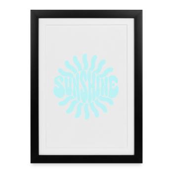 Sunshine Psychedelic Blue - Framed poster (27 × 37 cm) - black - Front