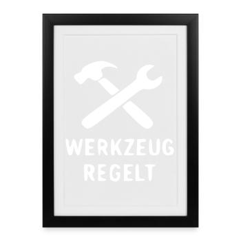 Werkzeug Regelt Hammer Schraubenschlüssel - Gerahmtes Poster (27 × 37 cm) - Schwarz - Vorne
