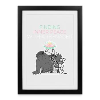 Innerer Frieden mit einem Teenager - Gerahmtes Poster (27 × 37 cm) - Schwarz - Vorne