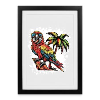 Comic d’été Parrot - Affiche encadrée (27 × 37 cm) - noir - Devant