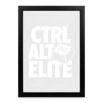 Ctrl Alt Elite Programmer - Framed poster (27 × 37 cm) - black - Front