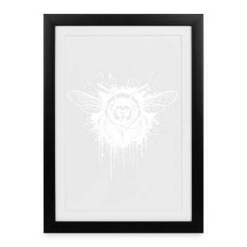 Guêpe Trash White - Wasp Tattoo Art - Framed poster (27 × 37 cm) - black - Front