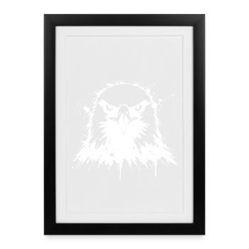 Abstract Splash Eagle - Framed poster (27 × 37 cm) - black - Front