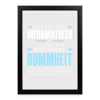 Informatiker Dummheit Reparieren - Gerahmtes Poster (27 × 37 cm) - Schwarz - Vorne