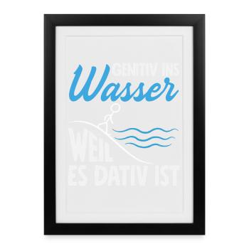 Genitiv Dativ Grammatik - Gerahmtes Poster (27 × 37 cm) - Schwarz - Vorne