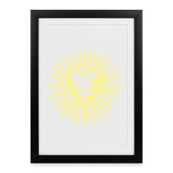 Cœur Soleil Cœur Radieux - Affiche encadrée (27 × 37 cm) - noir - Devant