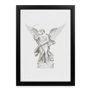 Statue d’Ange à la Faux - Affiche encadrée (27 × 37 cm) - noir - Devant