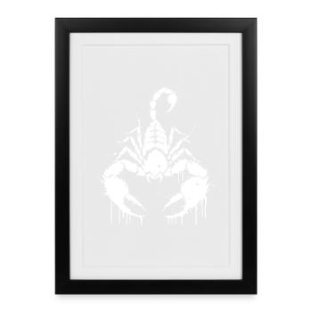 Scorpion White Splash - Framed poster (27 × 37 cm) - black - Front