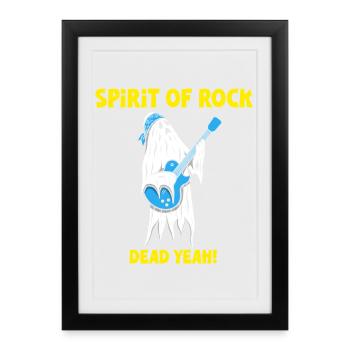 Spirit of Rock Ghost Gitarrist - Gerahmtes Poster (27 × 37 cm) - Schwarz - Vorne