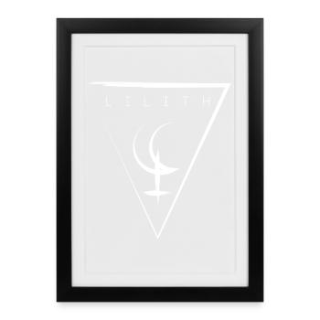 Symbole de Lilith - Affiche encadrée (27 × 37 cm) - noir - Devant