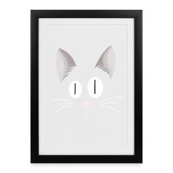 Cat face i cat head i face - Framed poster (27 × 37 cm) - black - Front