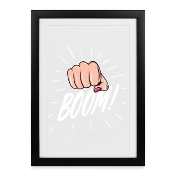 Strip Pop with female fist - Framed poster (27 × 37 cm) - black - Front