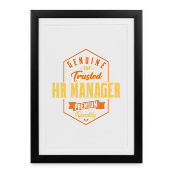 Conception authentique et fiable pour les gestionnaires RH - Affiche encadrée (27 × 37 cm) - noir - Devant