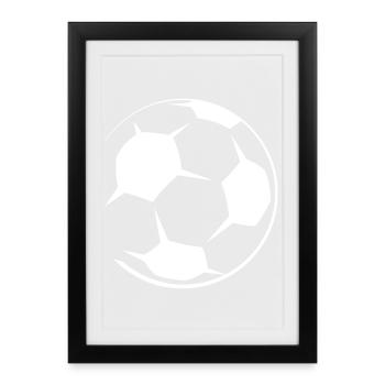 Icône de football de ballon Icône Icône de club Graphique - Affiche encadrée (27 × 37 cm) - noir - Devant