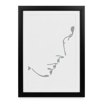 girl face, light and shadow - Framed poster (27 × 37 cm) - black - Front