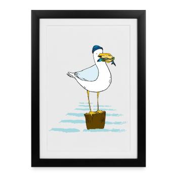 gull - Framed poster (27 × 37 cm) - black - Front