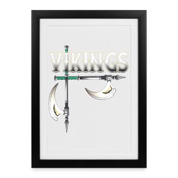Guerrier viking - Affiche encadrée (27 × 37 cm) - noir - Devant
