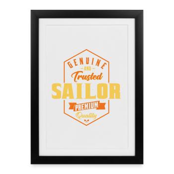 Trustworthy sailor - Framed poster (27 × 37 cm) - black - Front