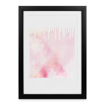 Pixel art futuriste. Lettre X - Affiche encadrée (27 × 37 cm) - noir - Devant
