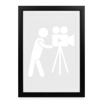 Cameraman caméraman photographe photographe - Affiche encadrée (27 × 37 cm) - noir - Devant