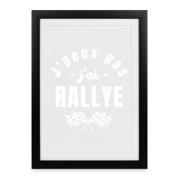 rallye, rallye sport, course de voitures - Affiche encadrée (27 × 37 cm) - noir - Devant