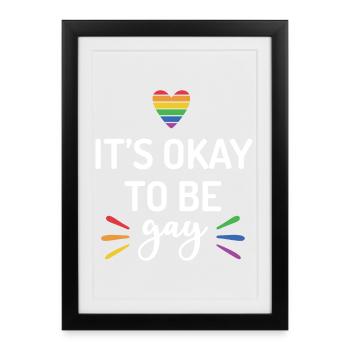 C’est normal d’être gay - Affiche encadrée (27 × 37 cm) - noir - Devant